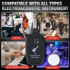 A8 UHF Wireless System Guitar Pickup Audio Transmitter Receiver for Electric Guitar Bass Violin Parts