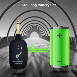 A8 UHF Wireless System Guitar Pickup Audio Transmitter Receiver for Electric Guitar Bass Violin Parts