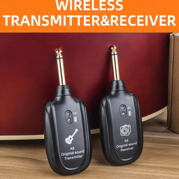 A8 UHF Wireless System Guitar Pickup Audio Transmitter Receiver for Electric Guitar Bass Violin Parts