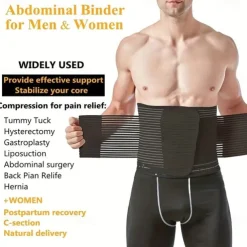 Abdominal Support Belt For Men And Women - Post Surgery And Postpartum Recovery - Relieves Hernia Discomfort