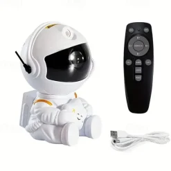 ABS Material Astronaut Projection Lamp White/Black Housing USB Power Supply Suitable for Room Decoration Projection Festival Birthday Gift