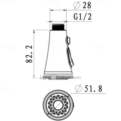 ABS Pull out Kitchen Shower Pull Out Sprayer Kitchen Faucet Replacement Shower Spray Head Chrome Finish