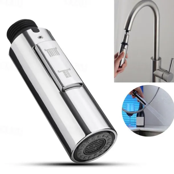 ABS Pull out Kitchen Shower Pull Out Sprayer Kitchen Faucet Replacement Shower Spray Head Chrome Finish