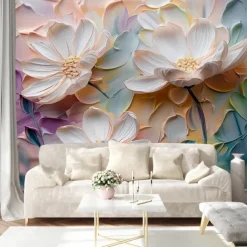 Abstract 3D Wallpaper Traditional Chinese Painting Home Decoration Wall Mural Roll Peel and Stick Removable PVC/Vinyl Material Self Adhesive/Adhesive Required Wall Decor for Living Room