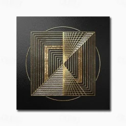 Abstract Wall Art Canvas Black Gold Geometric Prints and Posters Painting Modern Nordic Luxury Wall Art Living Room Home Decoration No Frame
