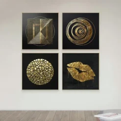 Abstract Wall Art Canvas Black Gold Geometric Prints and Posters Painting Modern Nordic Luxury Wall Art Living Room Home Decoration No Frame