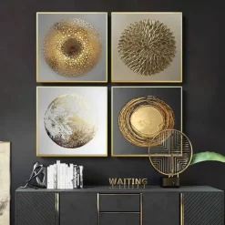 Abstract Wall Art Canvas Black Gold Geometric Prints and Posters Painting Modern Nordic Luxury Wall Art Living Room Home Decoration No Frame