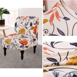Accent Chair Cover Armless Armchair Slipcover Stretch Armless Chair Covers for Living Room Chair Slipcovers Furniture Protector with Elastic Bottom,Washable