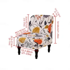 Accent Chair Cover Armless Armchair Slipcover Stretch Armless Chair Covers for Living Room Chair Slipcovers Furniture Protector with Elastic Bottom,Washable