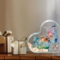 Acrylic Heart Plaque Christian Gifts For Women Men Faith Christmas Acrylic Paperweight Inspirational Religious Gifts Home Decor Room Decor Scene Decor Office Decor