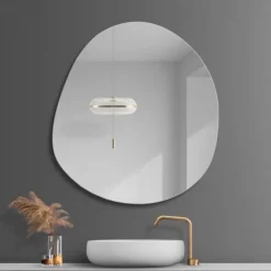 Acrylic Mirror Wall Sticker - Self-Adhesive, Irregular Cloud Design for Bathroom, Dressing Table, and Wardrobe - No Drilling Required