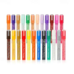 Acrylic Paint Pens Paint Markers for Rock Painting, Canvas, Wood, Glass, Fabric, Metal, Plastic, Arts Crafts Easter Eggs, Pumpkin, Scrapbooking Supplies, Graffiti Markers for Adults Kids