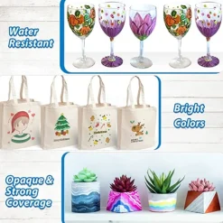 Acrylic Paint Pens Paint Markers for Rock Painting, Canvas, Wood, Glass, Fabric, Metal, Plastic, Arts Crafts Easter Eggs, Pumpkin, Scrapbooking Supplies, Graffiti Markers for Adults Kids