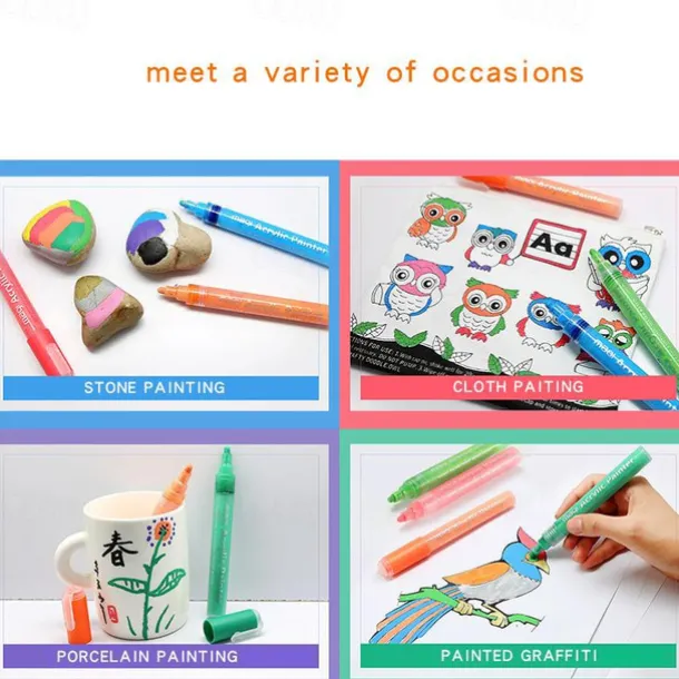 Acrylic Paint Pens Paint Markers for Rock Painting, Canvas, Wood, Glass, Fabric, Metal, Plastic, Arts Crafts Easter Eggs, Pumpkin, Scrapbooking Supplies, Graffiti Markers for Adults Kids