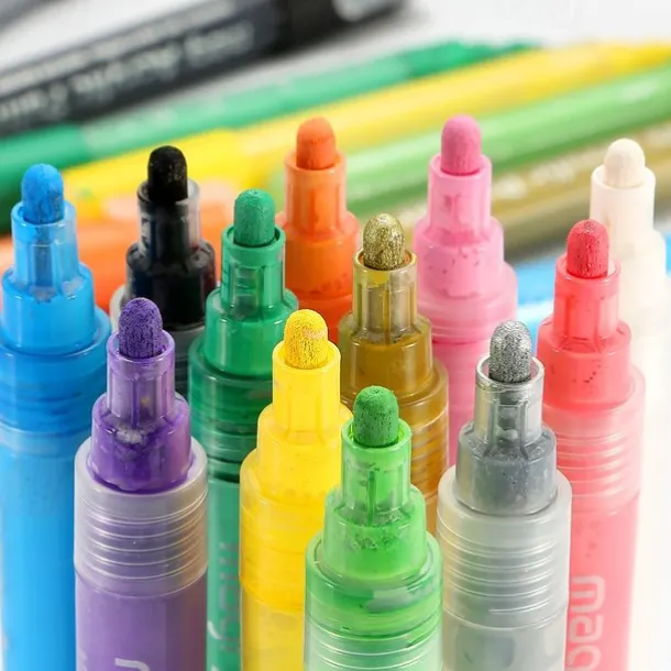 Acrylic Paint Pens Paint Markers for Rock Painting, Canvas, Wood, Glass, Fabric, Metal, Plastic, Arts Crafts Easter Eggs, Pumpkin, Scrapbooking Supplies, Graffiti Markers for Adults Kids