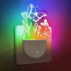 Acrylic Shaped LED Night Light Living Room And Bedroom Decoration Light Gradient Effect Of Color Light Eye Protection Without Flicker Uk Us Eu Power Plug 1pc