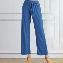 Activewear Pants Cinch Cord Pure Color Splicing Women's Performance Training High Polyester