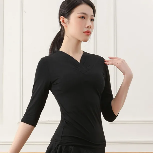 Activewear Top Pure Color Women's Training Performance Half Sleeve Cotton Blend