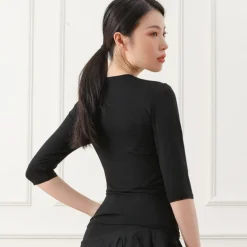 Activewear Top Pure Color Women's Training Performance Half Sleeve Cotton Blend