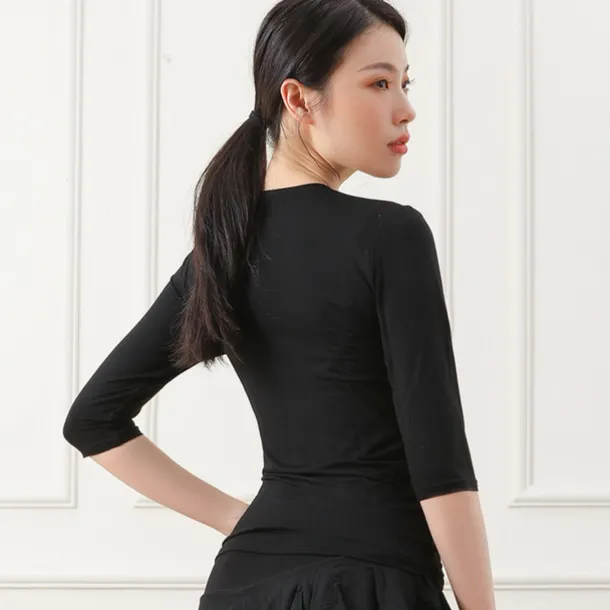 Activewear Top Pure Color Women's Training Performance Half Sleeve Cotton Blend