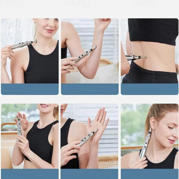 Acupuncture Pen 5 in 1 Electronic Acupuncture Pen Meridian Energy Pulse Massage PenMulti-Function Massage Pen Tools for Massage Energy Therapy Pain Relief1 x AA Battery (Not Included)