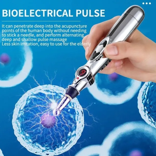 Acupuncture Pen 5 in 1 Electronic Acupuncture Pen Meridian Energy Pulse Massage PenMulti-Function Massage Pen Tools for Massage Energy Therapy Pain Relief1 x AA Battery (Not Included)