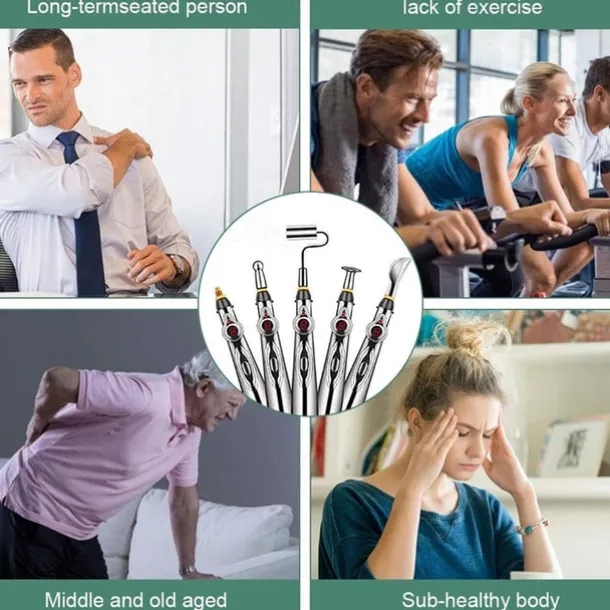 Acupuncture Pen 5 in 1 Electronic Acupuncture Pen Meridian Energy Pulse Massage PenMulti-Function Massage Pen Tools for Massage Energy Therapy Pain Relief1 x AA Battery (Not Included)