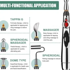 Acupuncture Pen 5 in 1 Electronic Acupuncture Pen Meridian Energy Pulse Massage PenMulti-Function Massage Pen Tools for Massage Energy Therapy Pain Relief1 x AA Battery (Not Included)