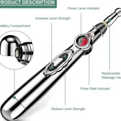 Acupuncture Pen 5 in 1 Electronic Acupuncture Pen Meridian Energy Pulse Massage PenMulti-Function Massage Pen Tools for Massage Energy Therapy Pain Relief1 x AA Battery (Not Included)