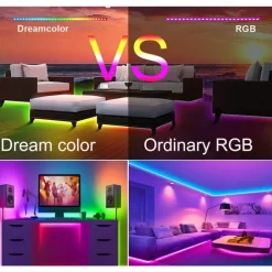 Addressable Dream color RGBIC WiFi Bluetooth LED Light Strip 5~10m 16.4~32.8ft Waterproof 5050SMD Work with Alexa Google Assistant