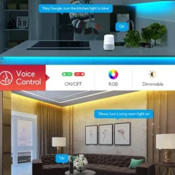 Addressable Dream color RGBIC WiFi Bluetooth LED Light Strip 5~10m 16.4~32.8ft Waterproof 5050SMD Work with Alexa Google Assistant