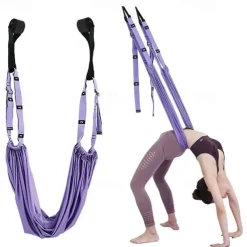 Adjustable Aerial Yoga Strap Elastic Stretch Door Hanging Yoga Belts Hammock Swing Fitness Handstand Rope Training Device For Women