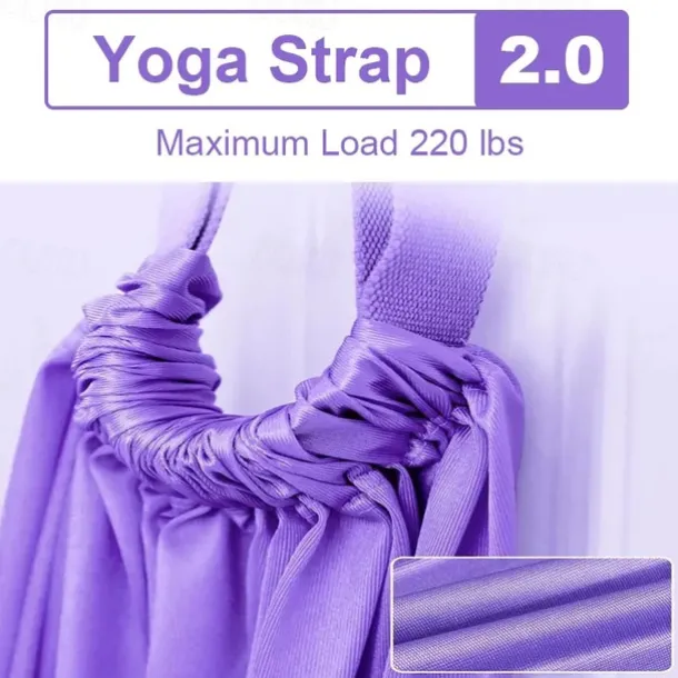 Adjustable Aerial Yoga Strap Elastic Stretch Door Hanging Yoga Belts Hammock Swing Fitness Handstand Rope Training Device For Women
