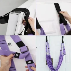 Adjustable Aerial Yoga Strap Elastic Stretch Door Hanging Yoga Belts Hammock Swing Fitness Handstand Rope Training Device For Women