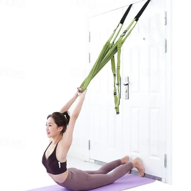 Adjustable Aerial Yoga Strap Elastic Stretch Door Hanging Yoga Belts Hammock Swing Fitness Handstand Rope Training Device For Women