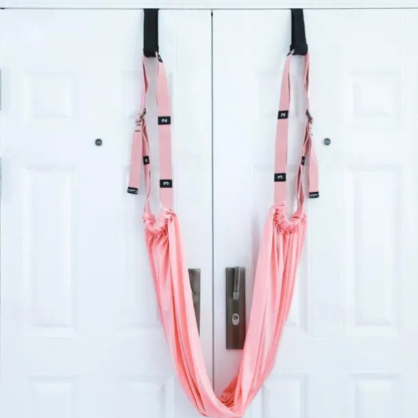 Adjustable Aerial Yoga Strap Elastic Stretch Door Hanging Yoga Belts Hammock Swing Fitness Handstand Rope Training Device For Women
