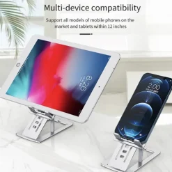 Adjustable aluminum alloy desktop Tablet holder table foldable phone standard mobile phone holder stand for IPhone iPad