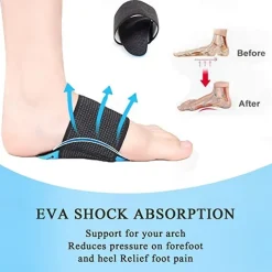 Adjustable Arch Support Brace with Cushioned Pads for Foot Pain Relief - Ideal for Plantar Fasciitis and Everyday Comfort