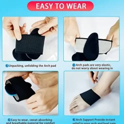 Adjustable Arch Support Brace with Cushioned Pads for Foot Pain Relief - Ideal for Plantar Fasciitis and Everyday Comfort