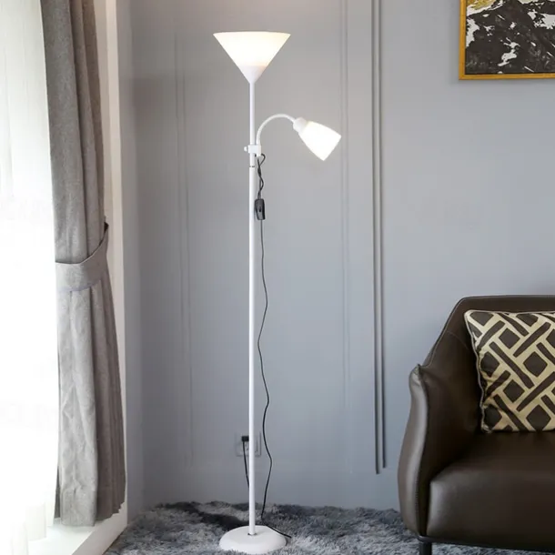 Adjustable Black Floor Lamp with Reading Light Susan Modern Standing Lamp for Living Room/Office Lamp 72" Tall - 150-watt with Side Reading Light Corner Lamp