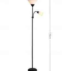 Adjustable Black Floor Lamp with Reading Light Susan Modern Standing Lamp for Living Room/Office Lamp 72
