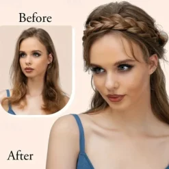 Adjustable Braided Headband Synthetic Hairpiece Hair Hoop Simple Hair Accessories For Women