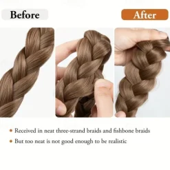 Adjustable Braided Headband Synthetic Hairpiece Hair Hoop Simple Hair Accessories For Women