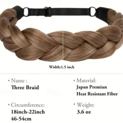 Adjustable Braided Headband Synthetic Hairpiece Hair Hoop Simple Hair Accessories For Women