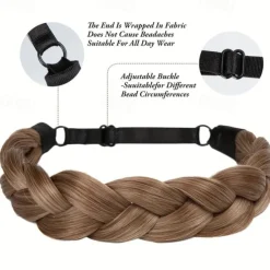Adjustable Braided Headband Synthetic Hairpiece Hair Hoop Simple Hair Accessories For Women