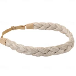 Adjustable Braided Headband Synthetic Hairpiece Hair Hoop Simple Hair Accessories For Women