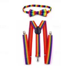 Adjustable Elastic Y Back Style Unisex Suspender With Strong Metal Clips LGBT LGBTQ Accessories Set Adults' Unisex Gay Lesbian Pride Parade Pride Month Festival Carnival