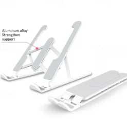 Adjustable Foldable Laptop Stand Non-slip Desktop Laptop Tablets racks Support for ipad Stand Folding Laptop Stand Holder Aluminum Portable Desk Silicone Bottom Non-Slip Mounts