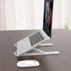 Adjustable Foldable Laptop Stand Non-slip Desktop Laptop Tablets racks Support for ipad Stand Folding Laptop Stand Holder Aluminum Portable Desk Silicone Bottom Non-Slip Mounts