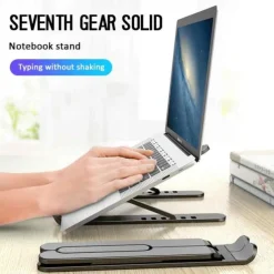 Adjustable Foldable Laptop Stand Non-slip Desktop Laptop Tablets racks Support for ipad Stand Folding Laptop Stand Holder Aluminum Portable Desk Silicone Bottom Non-Slip Mounts